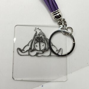 Hand Crafted Keychain Donkey Purple Silver Bag Charm,  Zipper Pull with Tassel